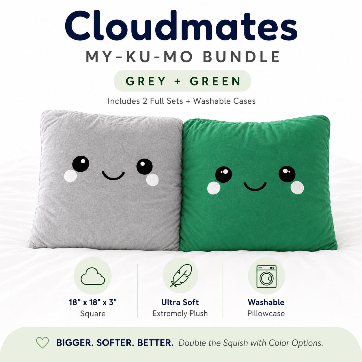 CLOUDMATES — Matching Smiley Face Pillow Sets